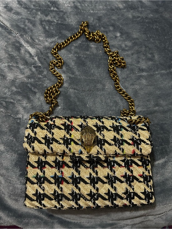 Kurt Geiger Handbags - Kurt Geiger Gold & Black Tweed Chain Shoulder Bag